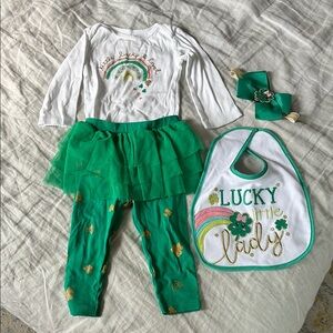 12months Baby Girl St Patrick’s Day Outfit Worn Once 4pc Set